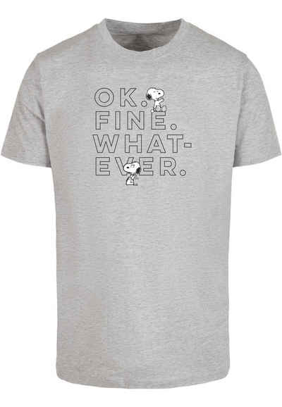 Merchcode T-Shirt Merchcode Herren Peanuts - Ok Fine Whatever T-Shirt Round Neck (1-tlg)