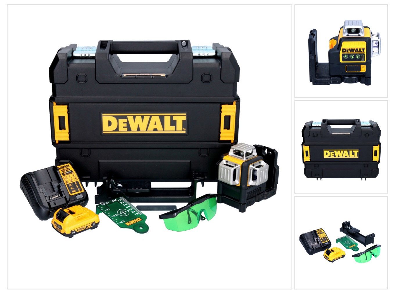 DeWalt Kreuzlinienlaser DCE 089 D1G Multilinienlaser 12 V 3x 360° + 1x Akku 2,0 Ah + Ladegerät