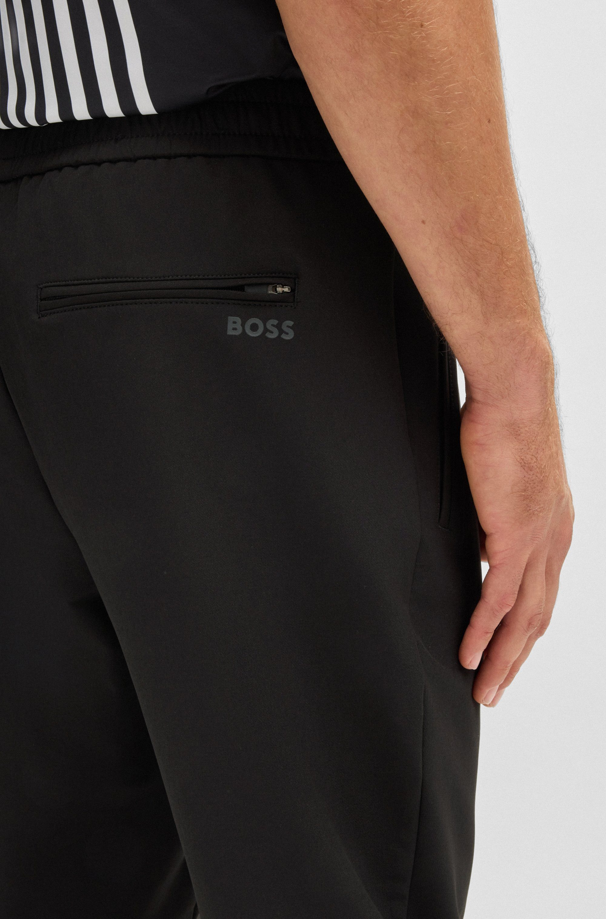 BOSS GREEN Stretch-Hose T Flex mit elastischem Bund und Kordelzug Stretchhose Businesshose