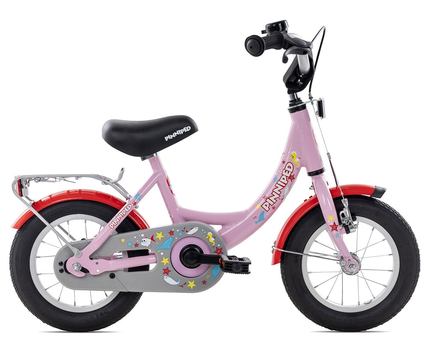 Pinniped Kinderfahrrad Kid 12, 1 Gang Bremsnabe Schaltwerk, Kinderrad 12 bis 18 Zoll Junge Mädchen violett/rosa pink