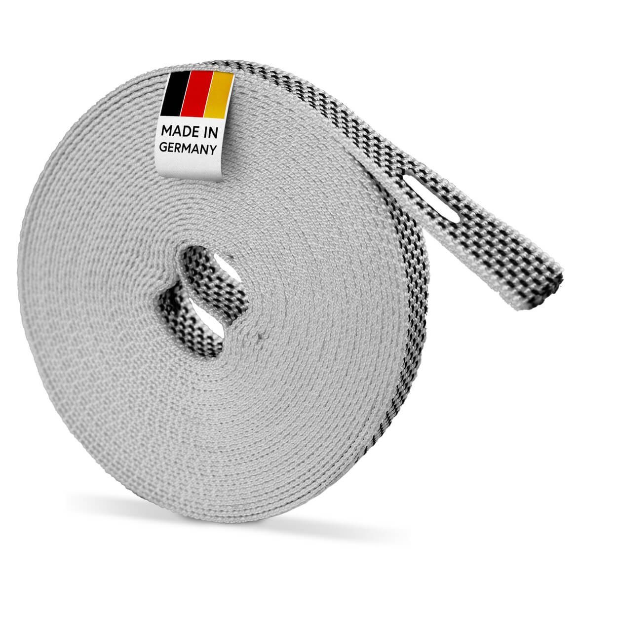 Abdeckung [Made 6m Germany] an in Gurtwickler, Rolladengurt Türen BAUHELD 23mm, (14mm 20mm Fenster Abdeckplatte, Rolladen geeignet), Schwarz-Weiß Rollladengurt & für Gurtband