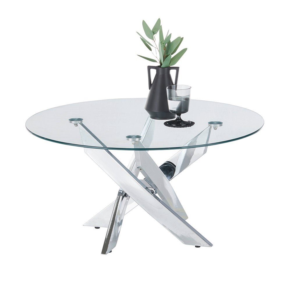 MCA furniture Couchtisch Couchtisch Kopenhagen mit Glasplatte, rund Ø 80 (no-Set), Breite 80 cm, Tischplatte aus Glas