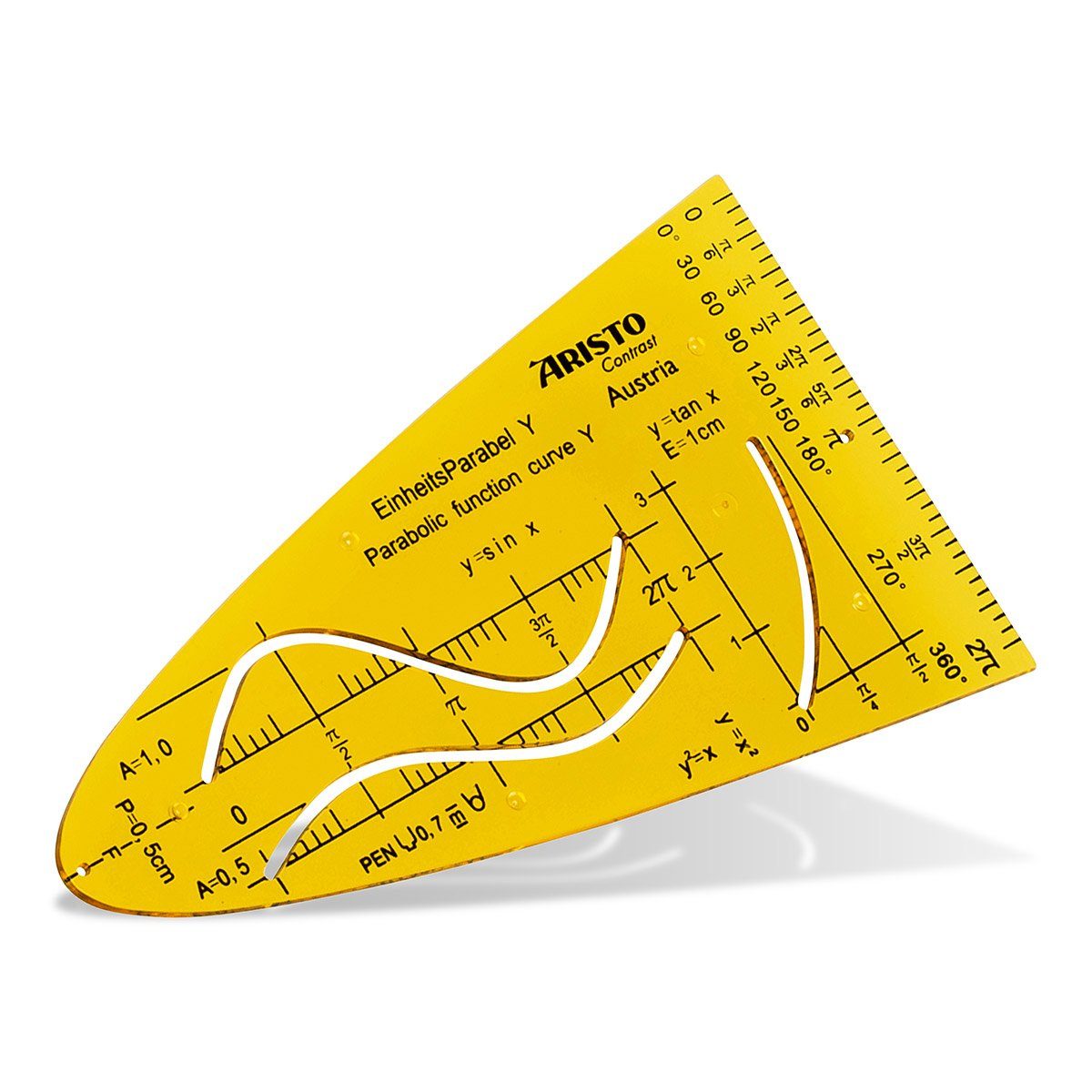 ARISTO Gummibänder ARISTO Einheitsparabel Y, Schablone Sinus-Kosinus-Tangens, n-Teilung