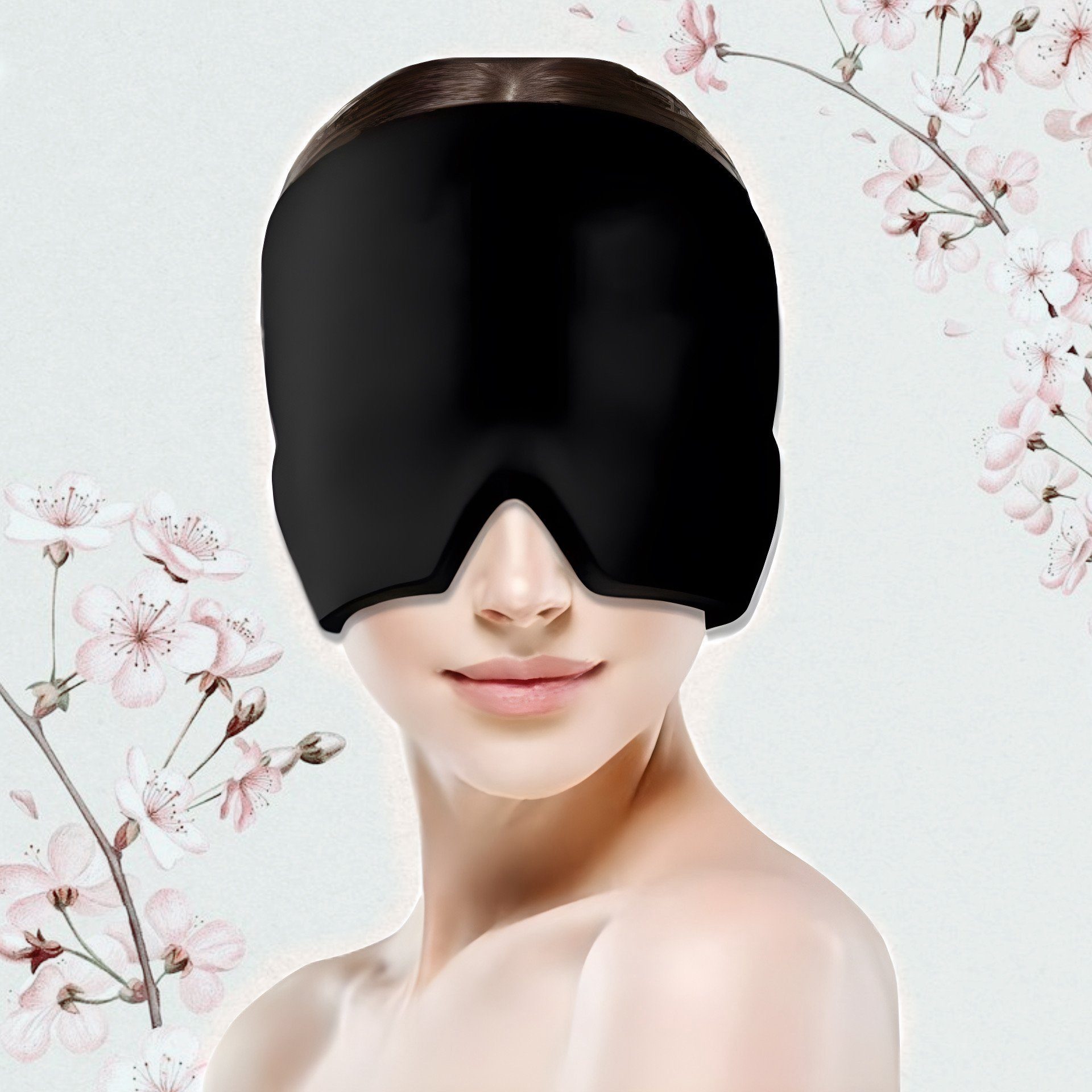 FEELVIT Schlafmaske Anti-Migräne Maske Relief Cap, Anti-Kopfschmerz, 1-tlg., Migräne Maske + Anleitung, Linderung und Entspannung mit Wärme-/Kältetherapie