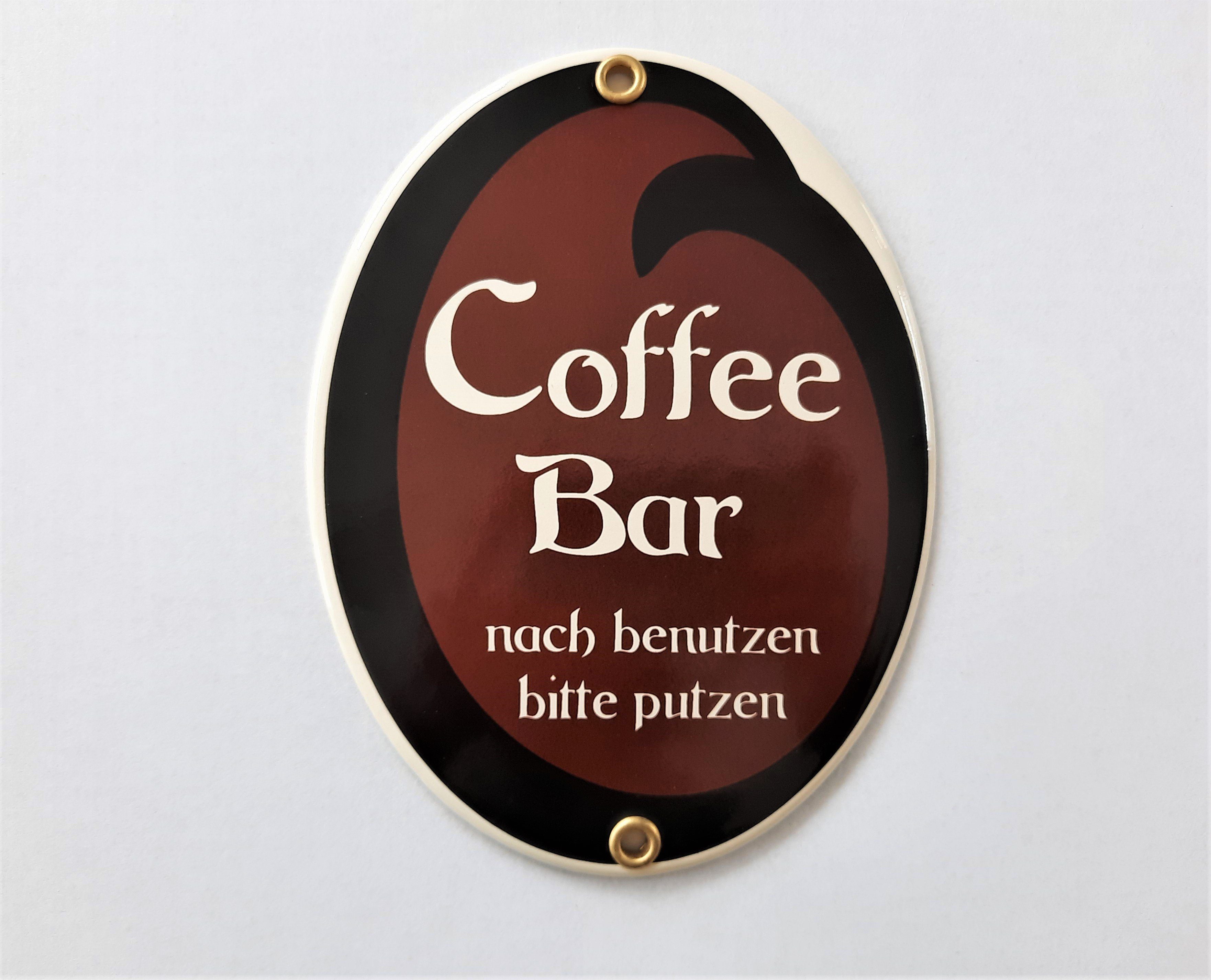 Elina Email Schilder Hinweisschild "Coffee Bar", (Emaille/Email)