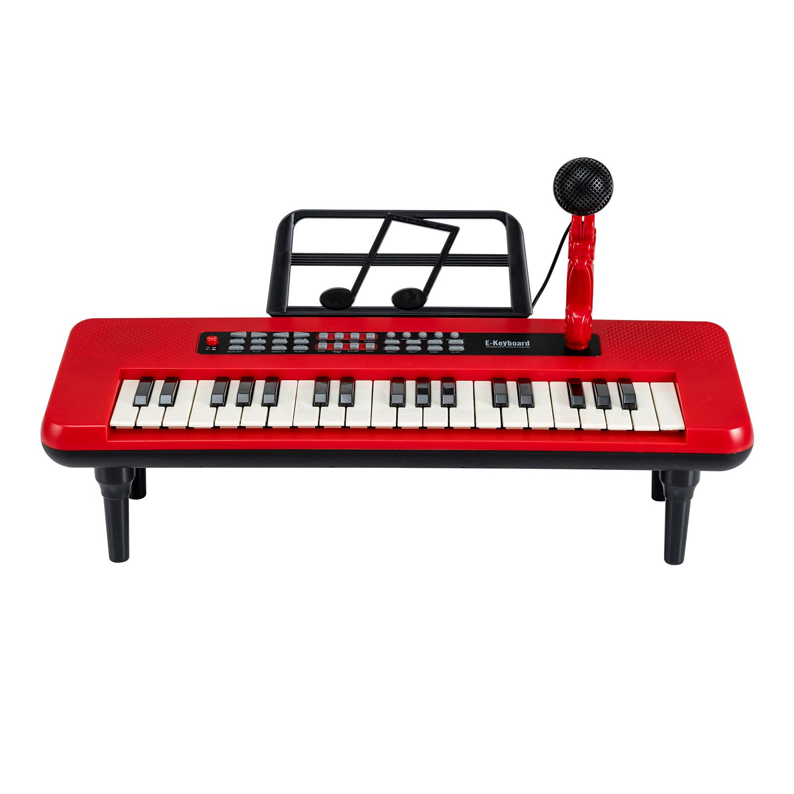 COSTWAY Spielzeug-Musikinstrument, 37-Tasten mit Mikrofon, Notenständer & abnehmbare Beine