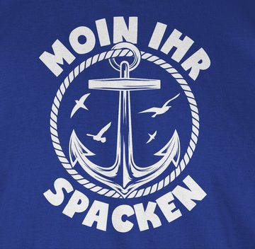 Shirtracer T-Shirt Moin ihr Spacken mit Anker - weiß Sprüche Statement mit Spruch