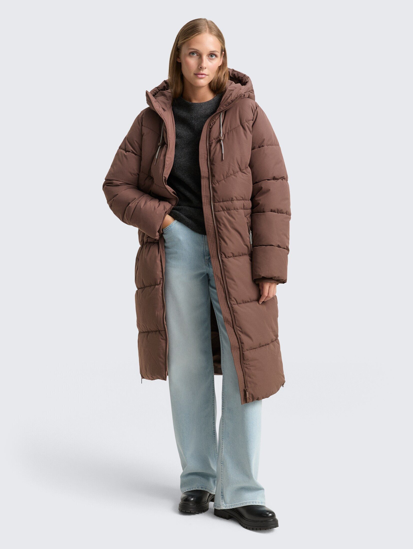 TOM TAILOR Denim Steppmantel Jacken Puffer-Mantel mit Kapuze