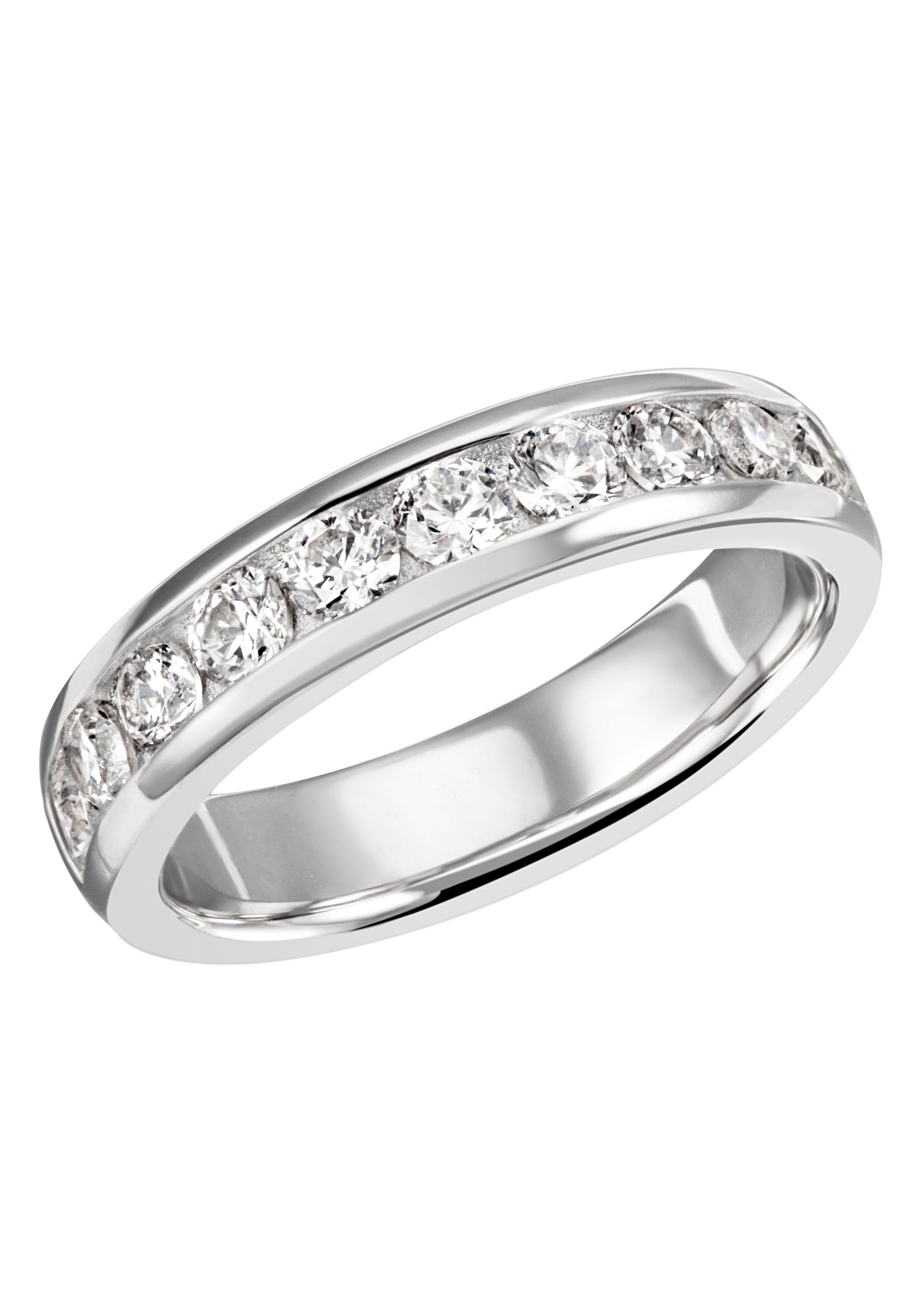 Firetti Fingerring Schmuck Geschenk Silber 925 Silberring Ring Memoire-Optik glitzernd, mit Zirkonia (synth)