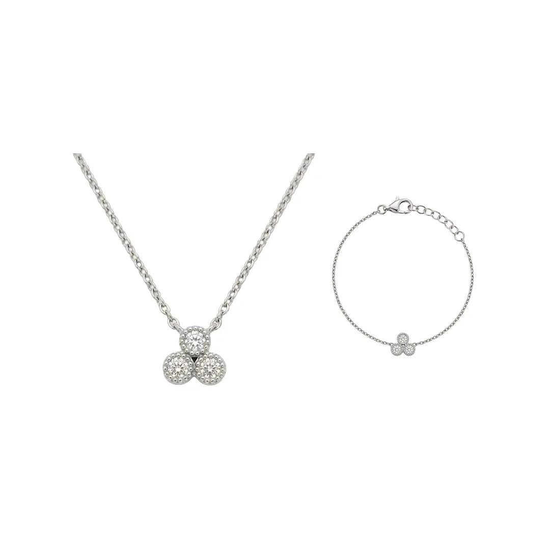Suzan Gold Schmuckset Trivellea Aura Schmuckset 925 Silber – Elegantes vergoldetes Set aus