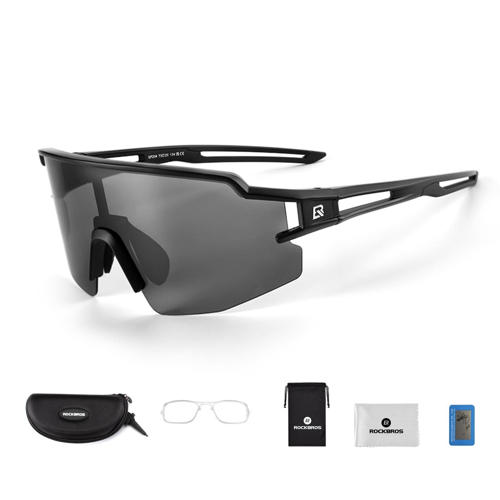 ROCKBROS Fahrradbrille Sportbrille Herren Outdoor Radfahren Angeln Golf PC Rahmen, photochrom, UV400 Schutz, ultraleicht, winddicht