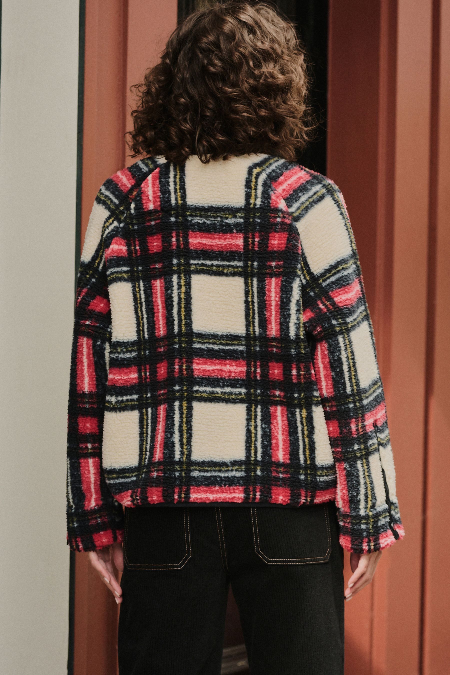 Next Fleecejacke Gewebte Polyester-Jacke mit Knopfleiste günstig online kaufen