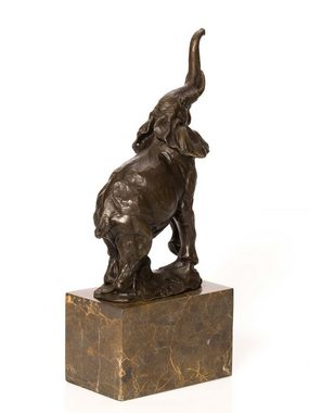 Aubaho Skulptur Bronzeskulptur Elefant Bronze Figur Statue Antik-Stil 30cm