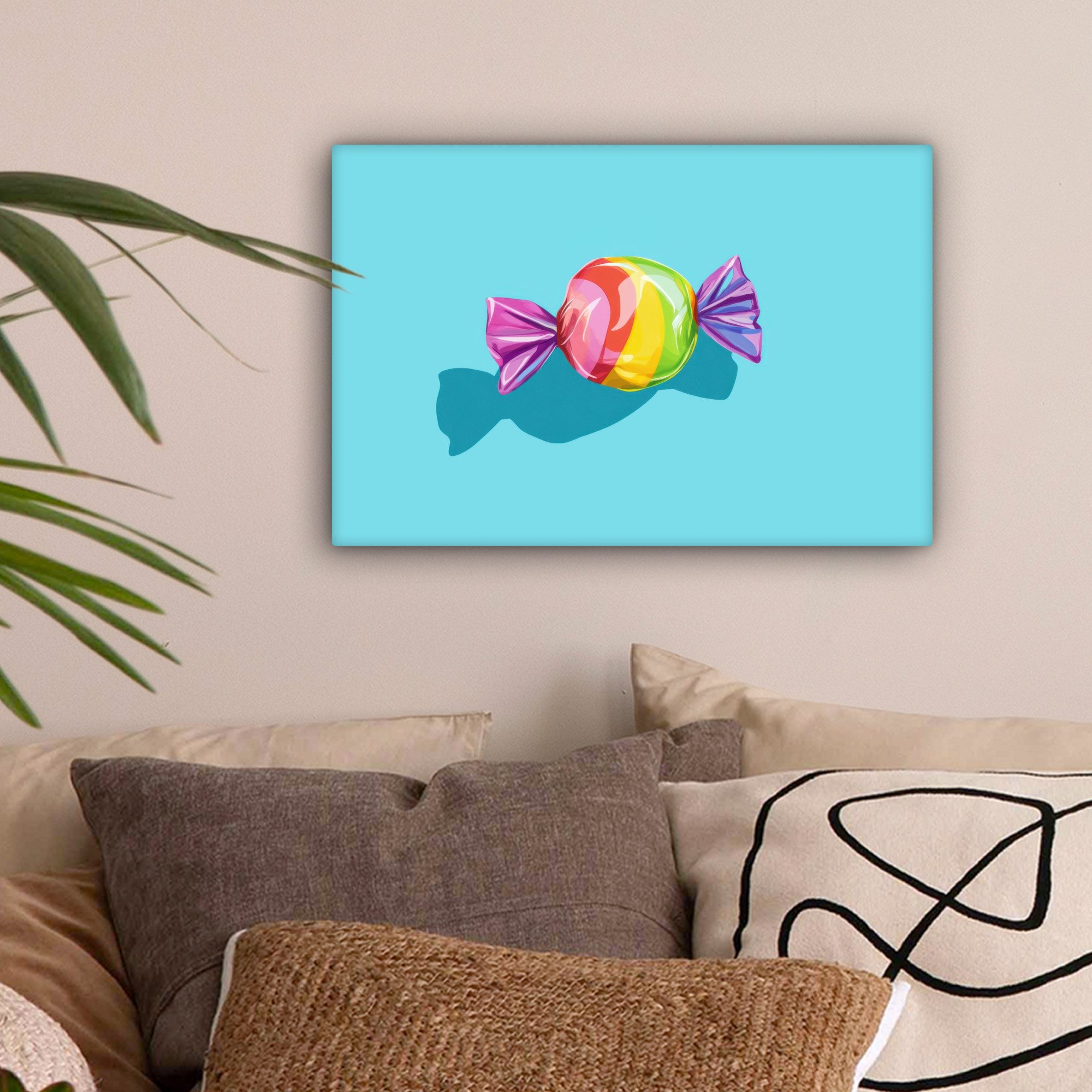 OneMillionCanvasses® Leinwandbild Blau - Bonbon - günstig online kaufen