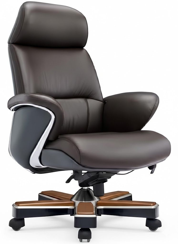 JVmoebel Bürostuhl Eleganter Sessel Moderner Sitz aus schwarzem Kunstleder SOFORT, Made in Europa