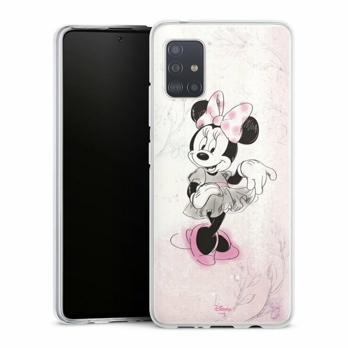 DeinDesign Handyhülle Minnie Mouse Disney Vintage Minnie Watercolor Samsung Galaxy A51 5G Silikon Hülle Bumper Case Handy Schutzhülle