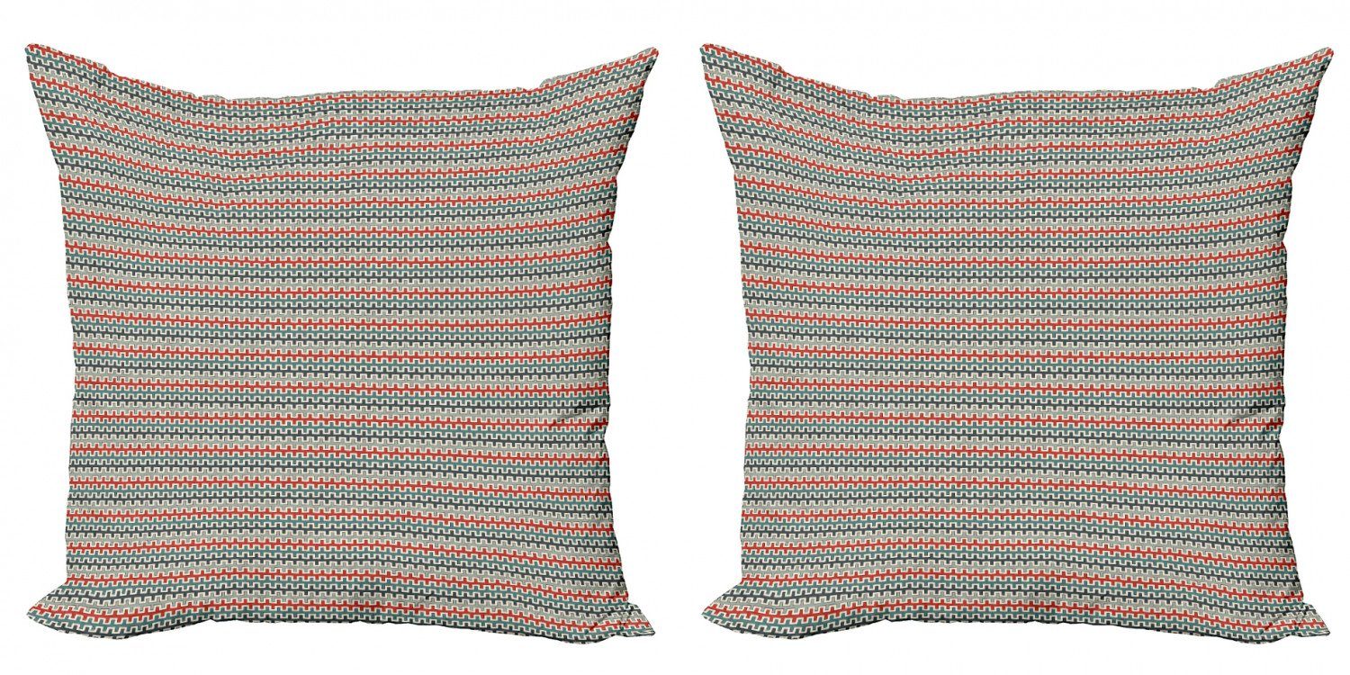 Linien Geometrische Retro (2 Digitaldruck, Abakuhaus Stück), gewinkelten Doppelseitiger Modern Accent Kissenbezüge