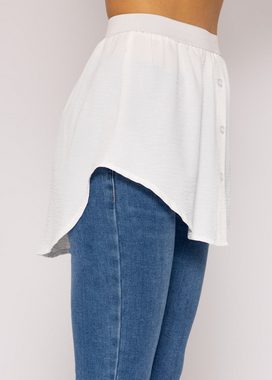 SASSYCLASSY Unterrock Mini Unterrock Damen in Unifarben Blusenrock mit Gummibund Unterrock mit Ton-in-Ton-Nähten Made in Italy