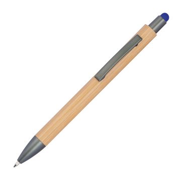 Livepac Office Kugelschreiber 10 Touchpen Holzkugelschreiber aus Bambus / Stylusfarbe: blau