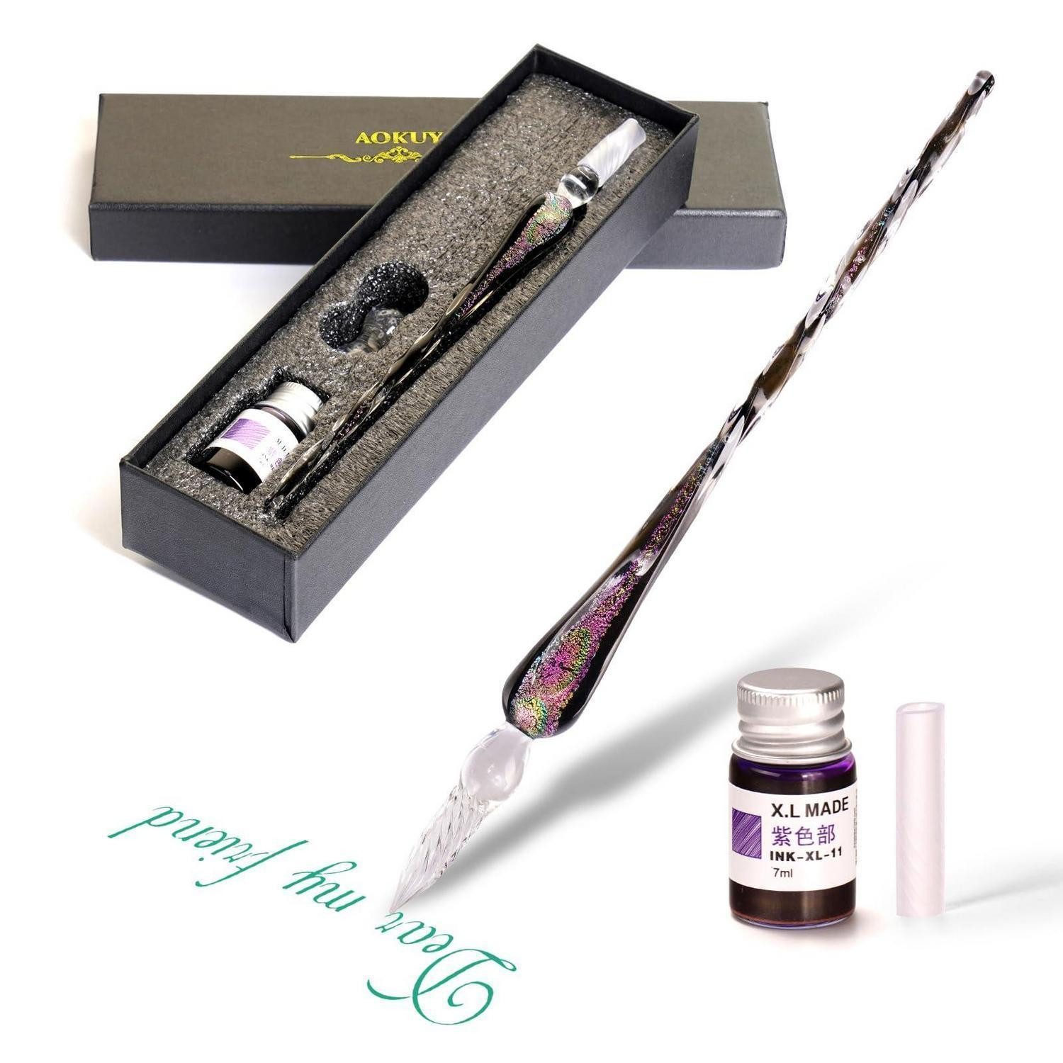 LuxusKollektion Kalligraphie-Stift Glasstift-Set Kalligraphie Rainbow
