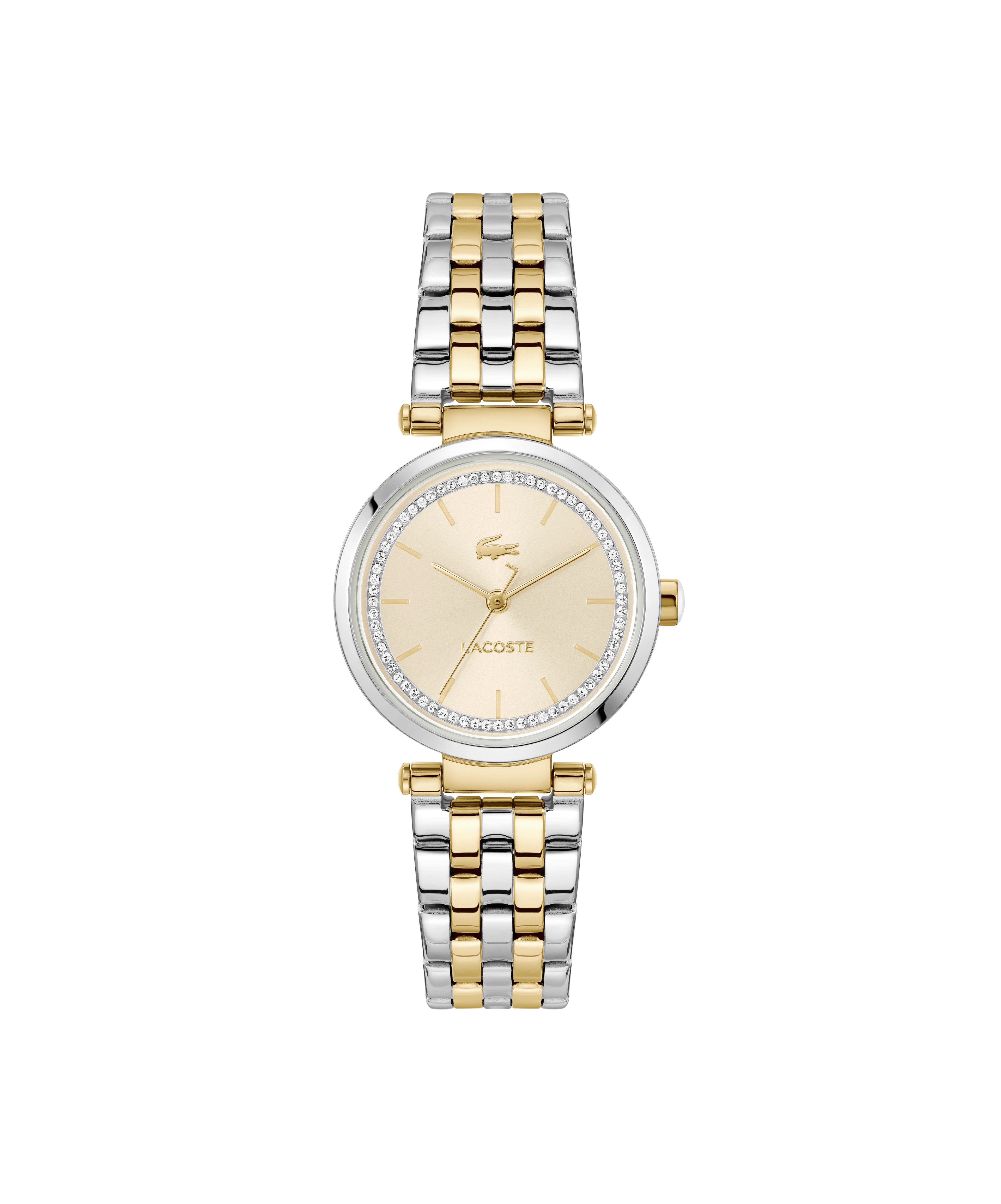 Lacoste Quarzuhr ORBA 2001449, Armbanduhr, Damenuhr, Edelstahlarmband, analog, Glaskristalle