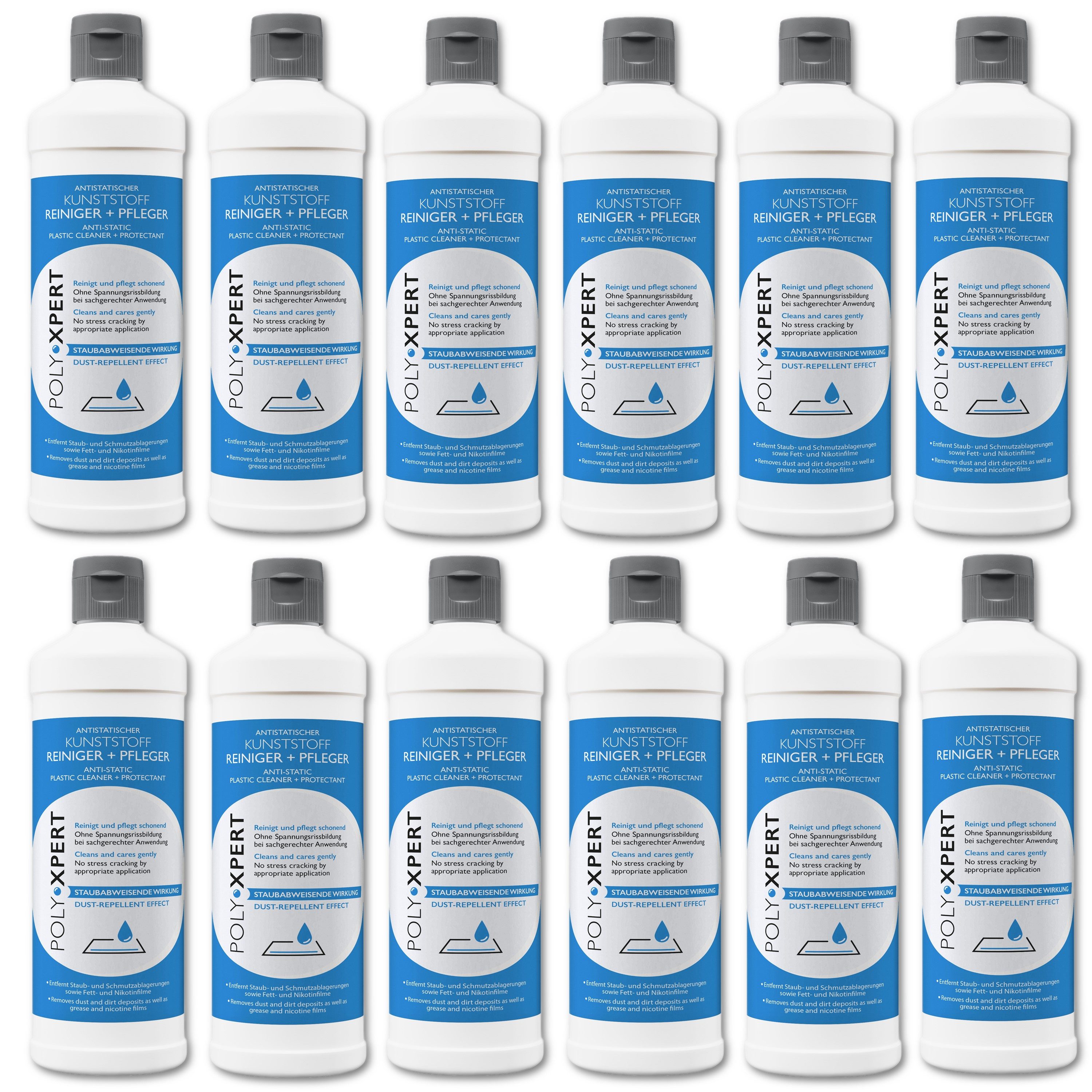 PolyXpert PolyXpert Antistatischer Kunststoff Reiniger und Pfleger 250ml Flasche Kunststoffreiniger (12-St. 250ml, Antistatische Wirkung)