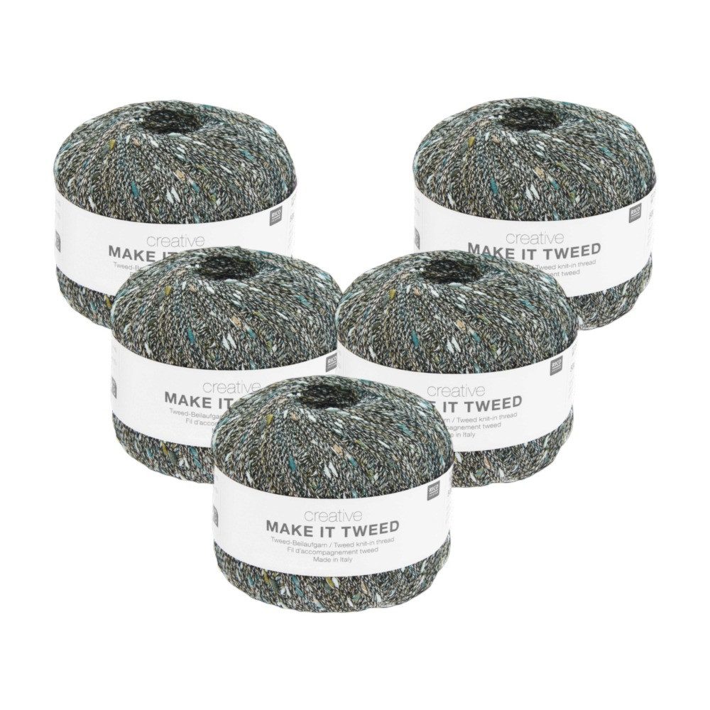 Rico Design 5 x RICO CREATIVE MAKE IT TWEED Häkelwolle, 950 m