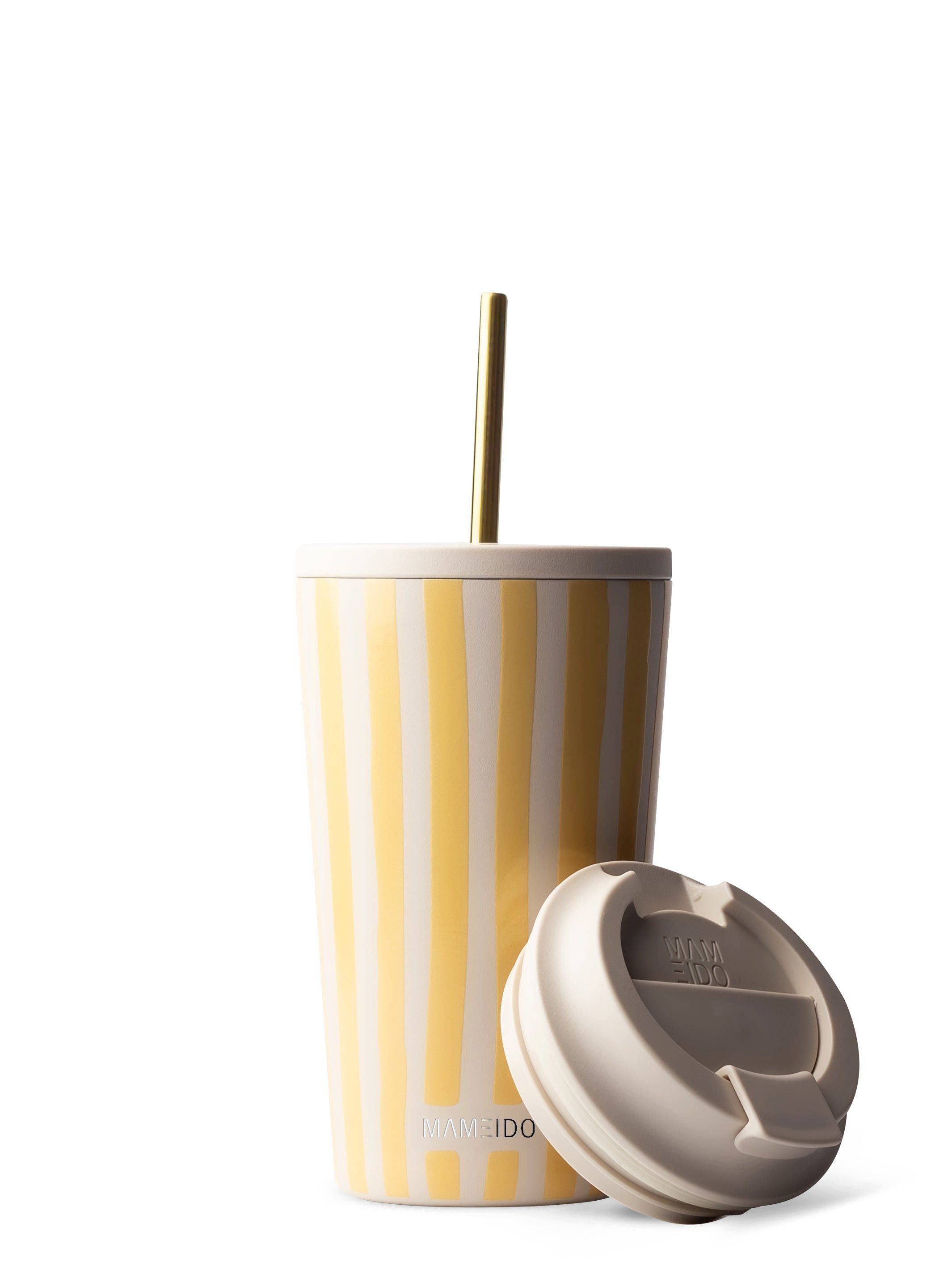 MAMEIDO Thermobecher, Edelstahl, Kunststoff, Silikon, doppelwandig isoliert, auslaufsicher in 350ml, 470ml, 700ml & 1200ml