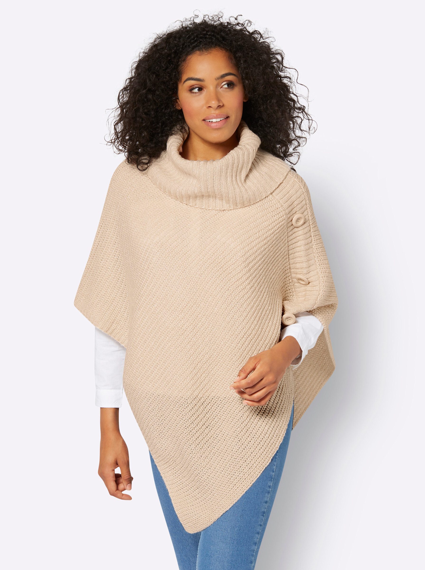 Witt Strickponcho Poncho Länge ca. 76 günstig online kaufen