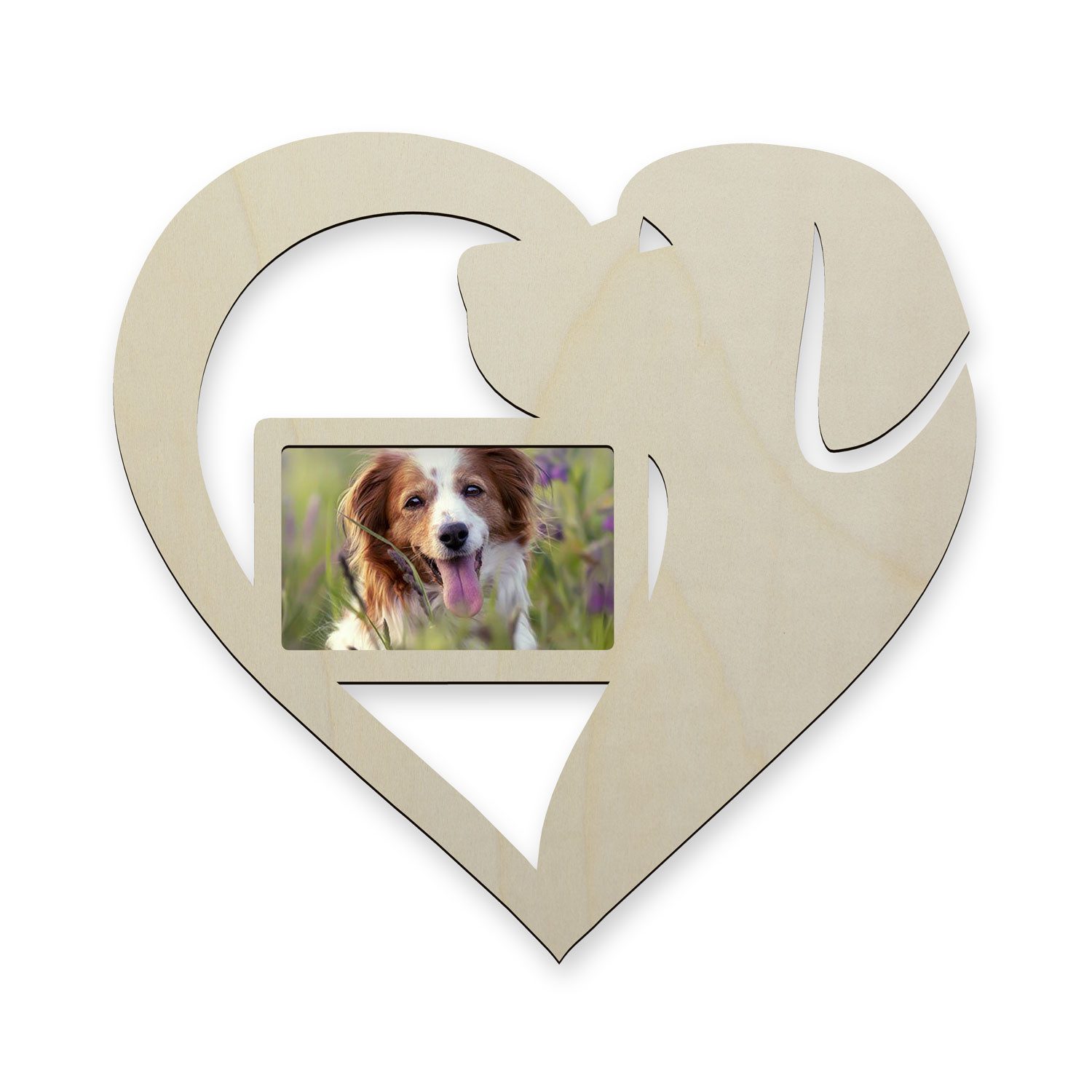Namofactur Bilderrahmen Hund Herz Fotorahmen aus Holz, Bilderrahmen für Hun günstig online kaufen