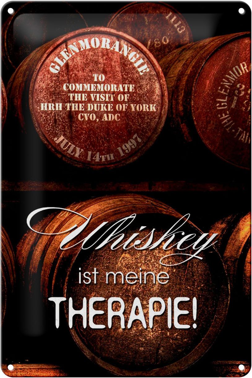 Metallschild Spruch 20x30cm Whiskey ist meine Therapie