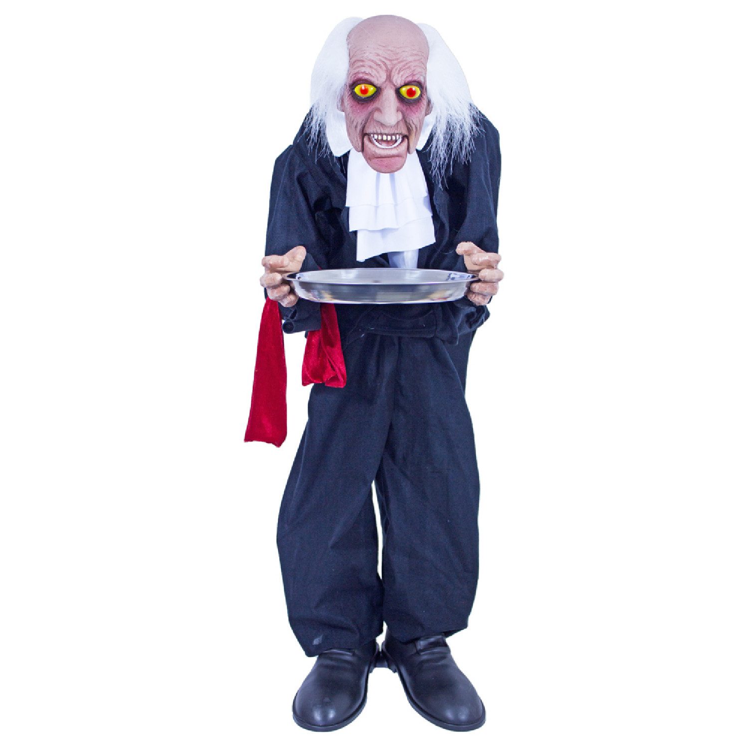 Das Kostümland Dekoobjekt Horror Butler Animiert 90 cm, Halloween Dekoratio