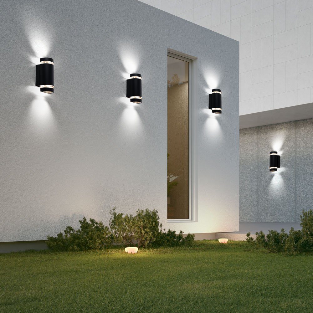 4er Wand etc-shop Leuchten Leuchtmittel Lampen Warmweiß, inklusive, Bereich Außen-Wandleuchte, Set Farbwechsel, Einfahrt Außen