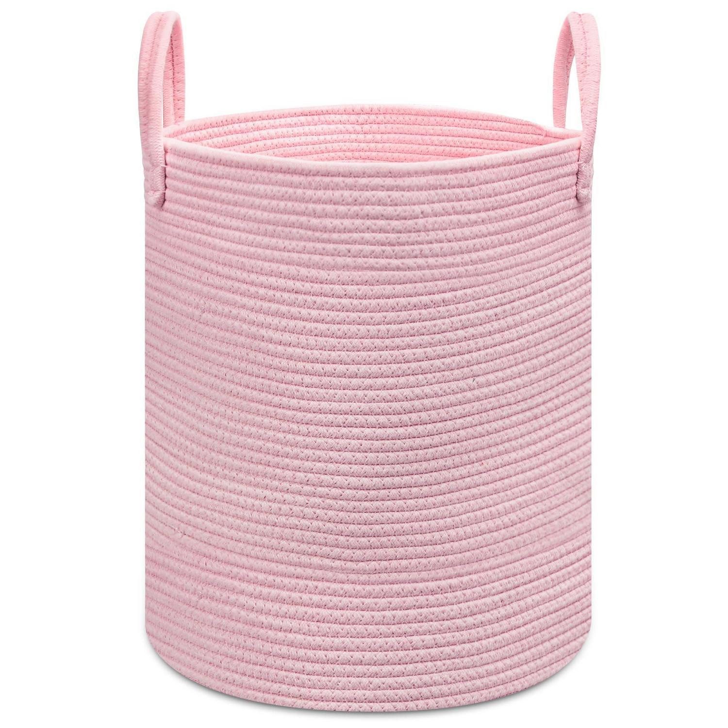 LuxusKollektion Wäschekorb Wäschekorb geflochten Spielzeug Babykleidung rosa 38x45cm Rosa 51L