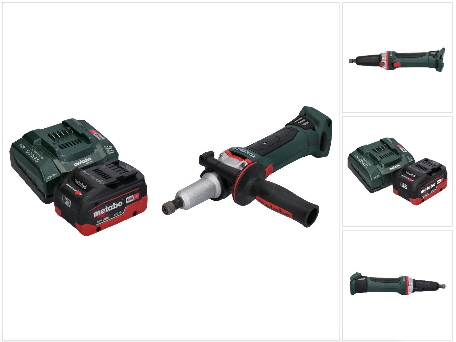 metabo Akku-Geradschleifer GA 18 LTX G Akku Geradschleifer 18 V 6 mm + 1x Akku 8,0 Ah + Ladegerä