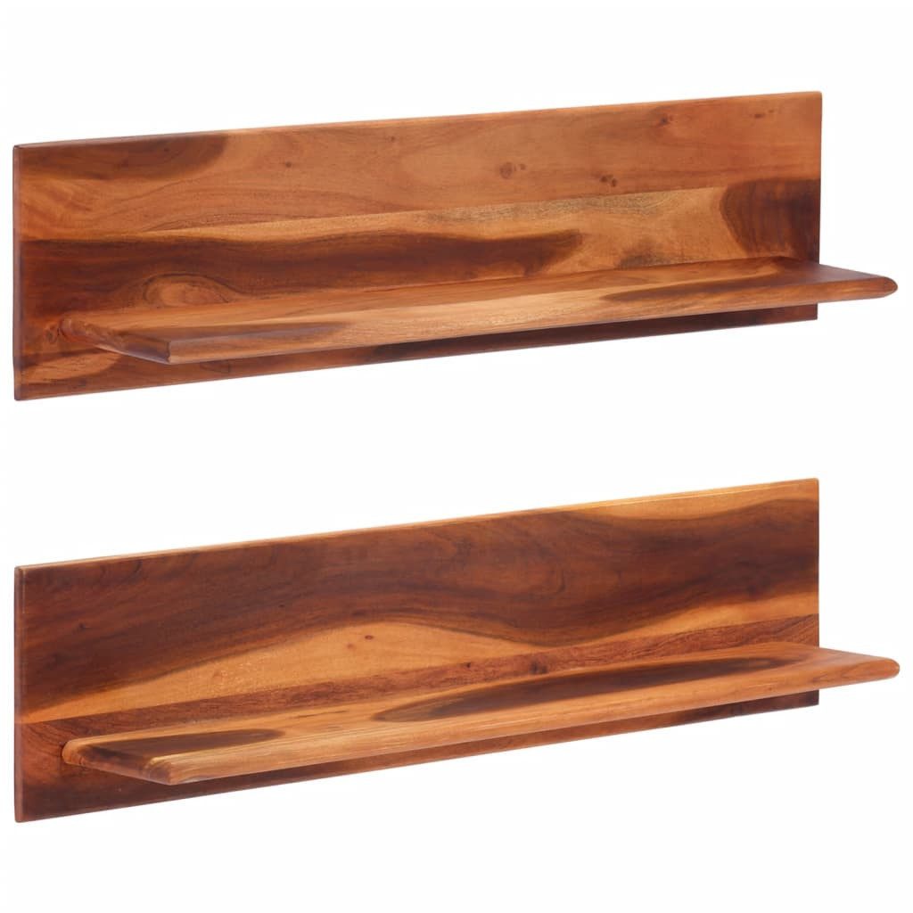 vidaXL Regal Wandregale 2 Stk. 112x20x26 cm Massivholz, 2-tlg.
