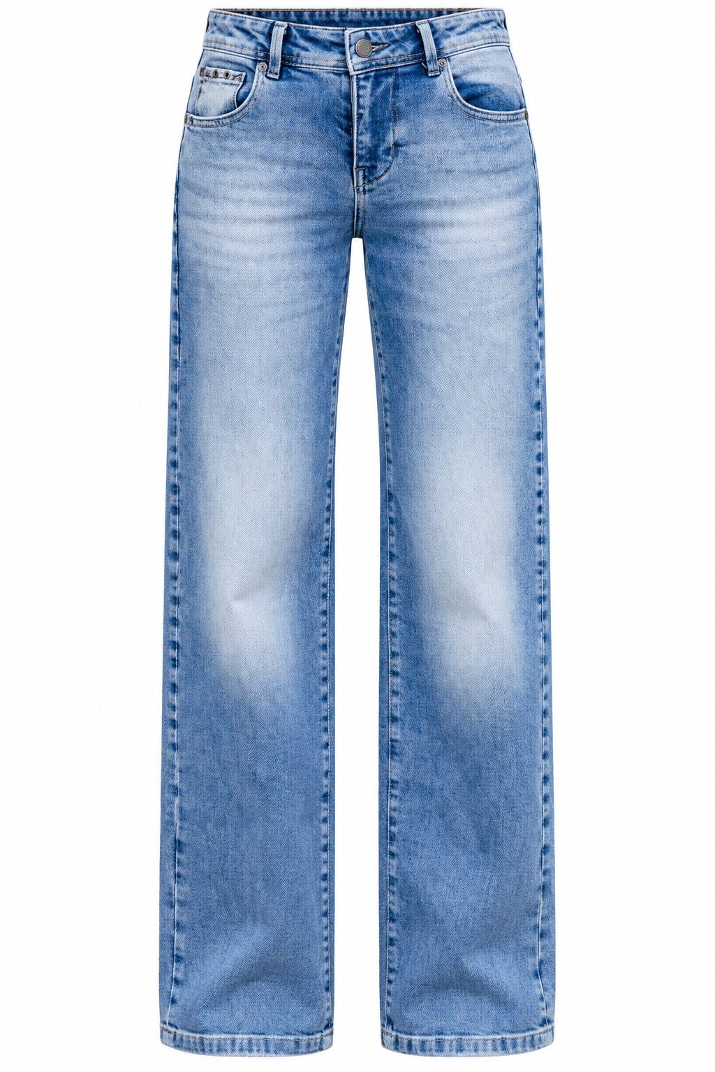 Freeman T. Porter Weite Jeans Agatha - Modische Wide Leg Jeans mit Low Waist für Damen