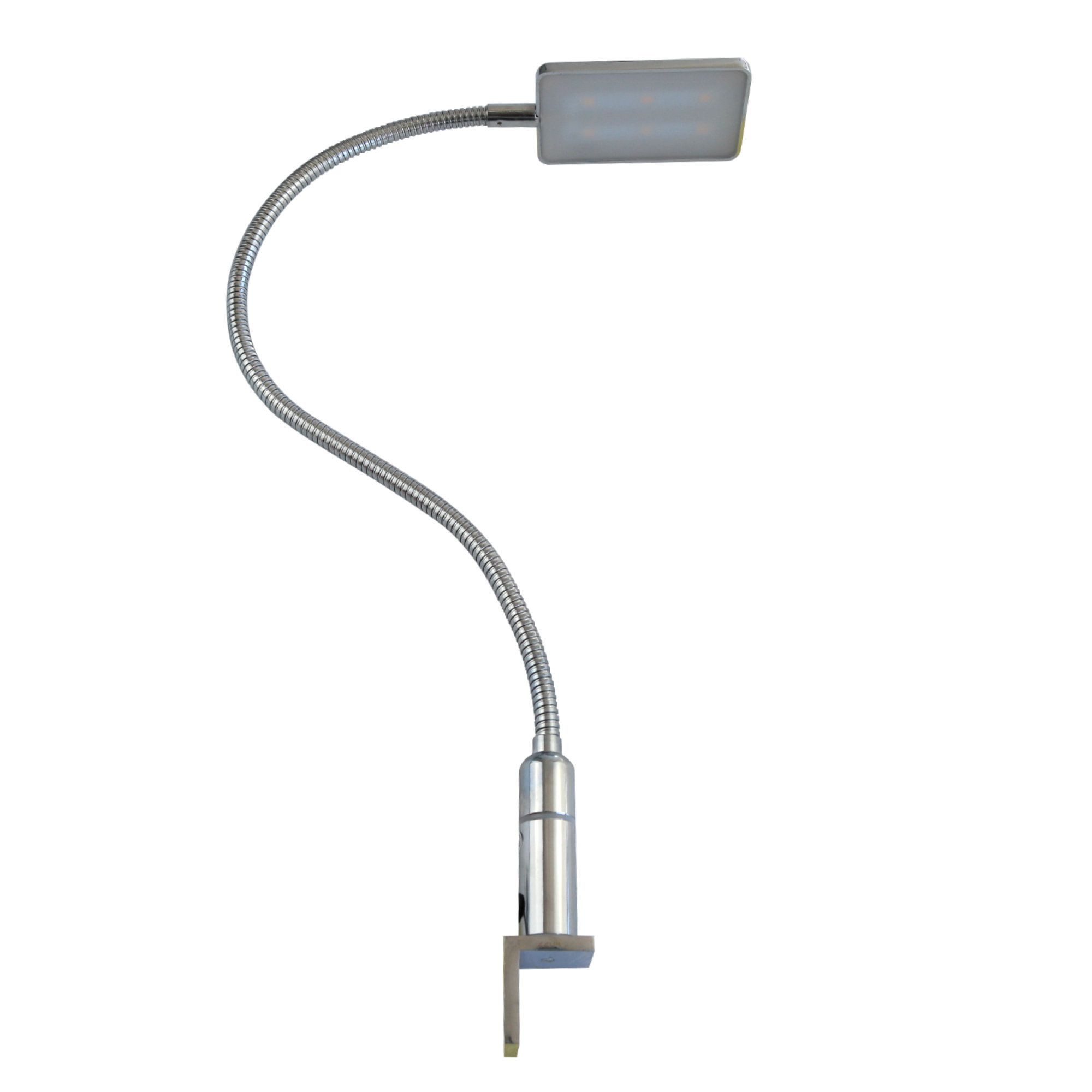 kalb Bettleuchte 4W LED Bettleuchte Leseleuchte Nachttischlampe Leselampe flexibel, 1er Set chrom, warmweiß