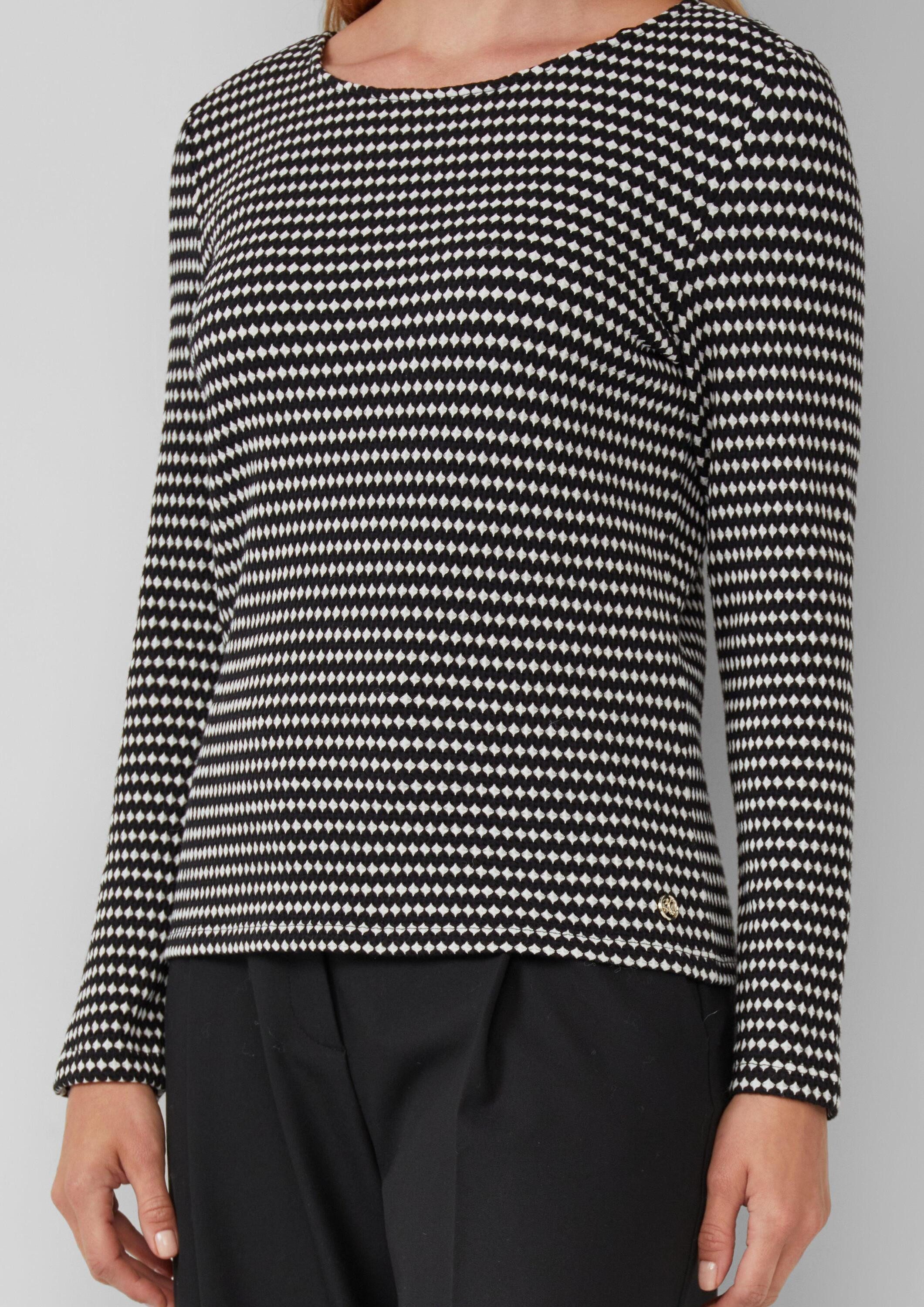 s.Oliver Langarmshirt T-Shirt Bicolor-Shirt mit Strukturmuster