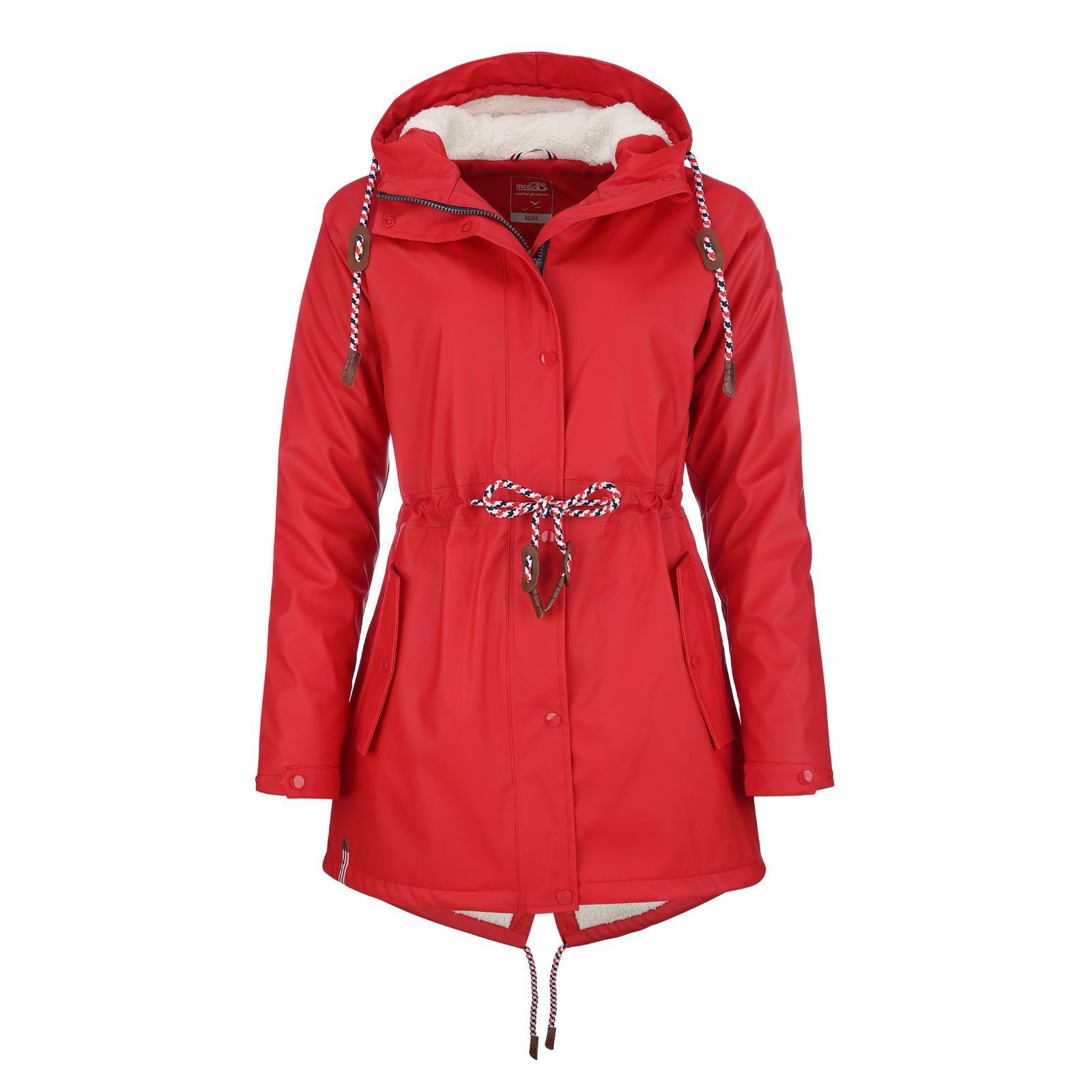 modAS Regenjacke Damen Regenmantel aus PU - Wasserdichte Jacke mit Teddy- Fleece-Futter online kaufen | OTTO