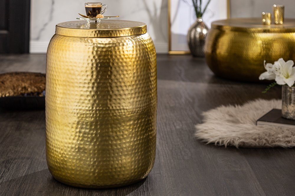 riess-ambiente Beistelltisch »ORIENT STORAGE 48cm gold«, Hammerschlag  Design · Metall · Handarbeit · mit Stauraum · orientalischer Stil online  kaufen | OTTO