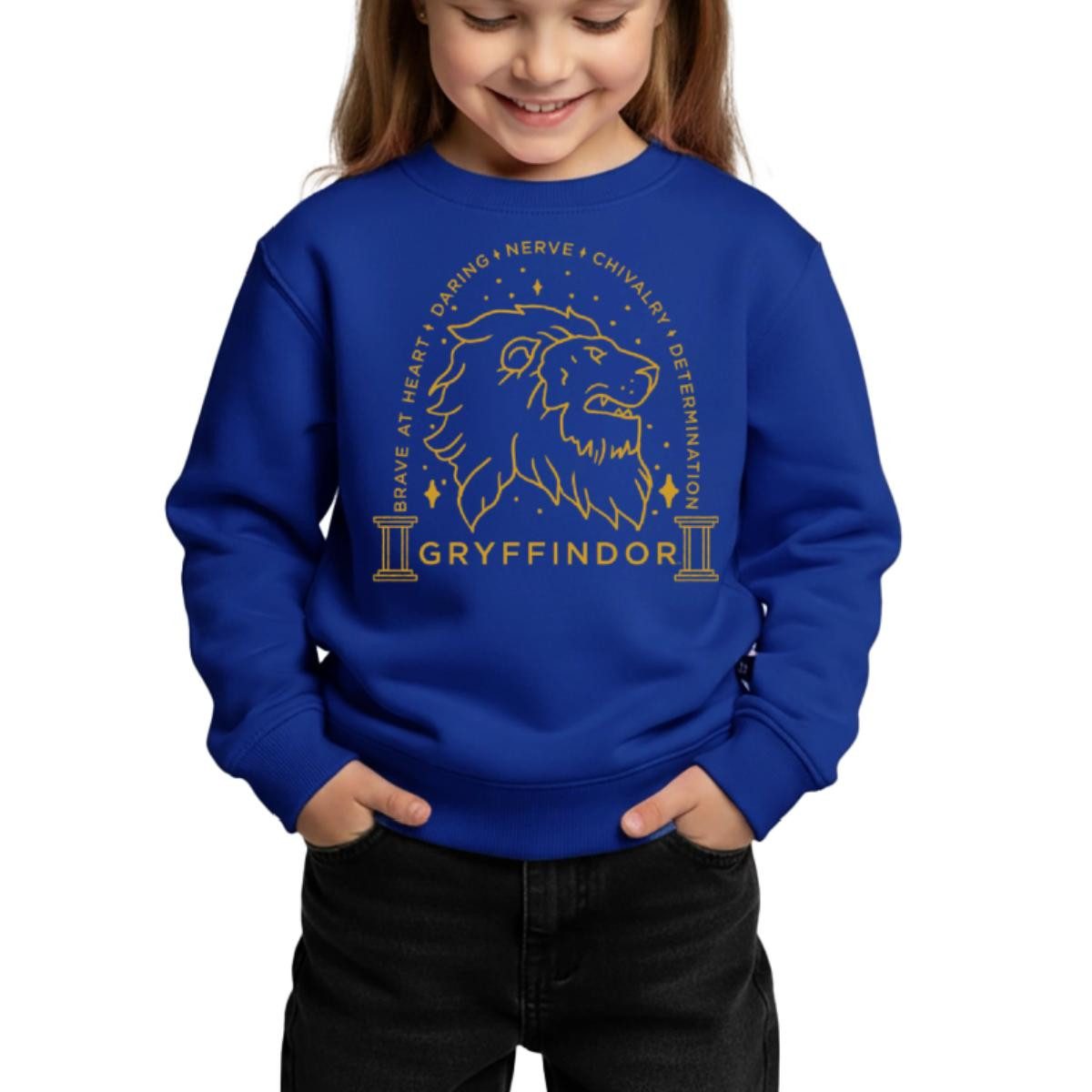 Spreadshirt Sweatshirt Harry Potter Gryffindor Löwe REGULAR FIT Kinder/Teenager Premium Bio C (1-tlg)
