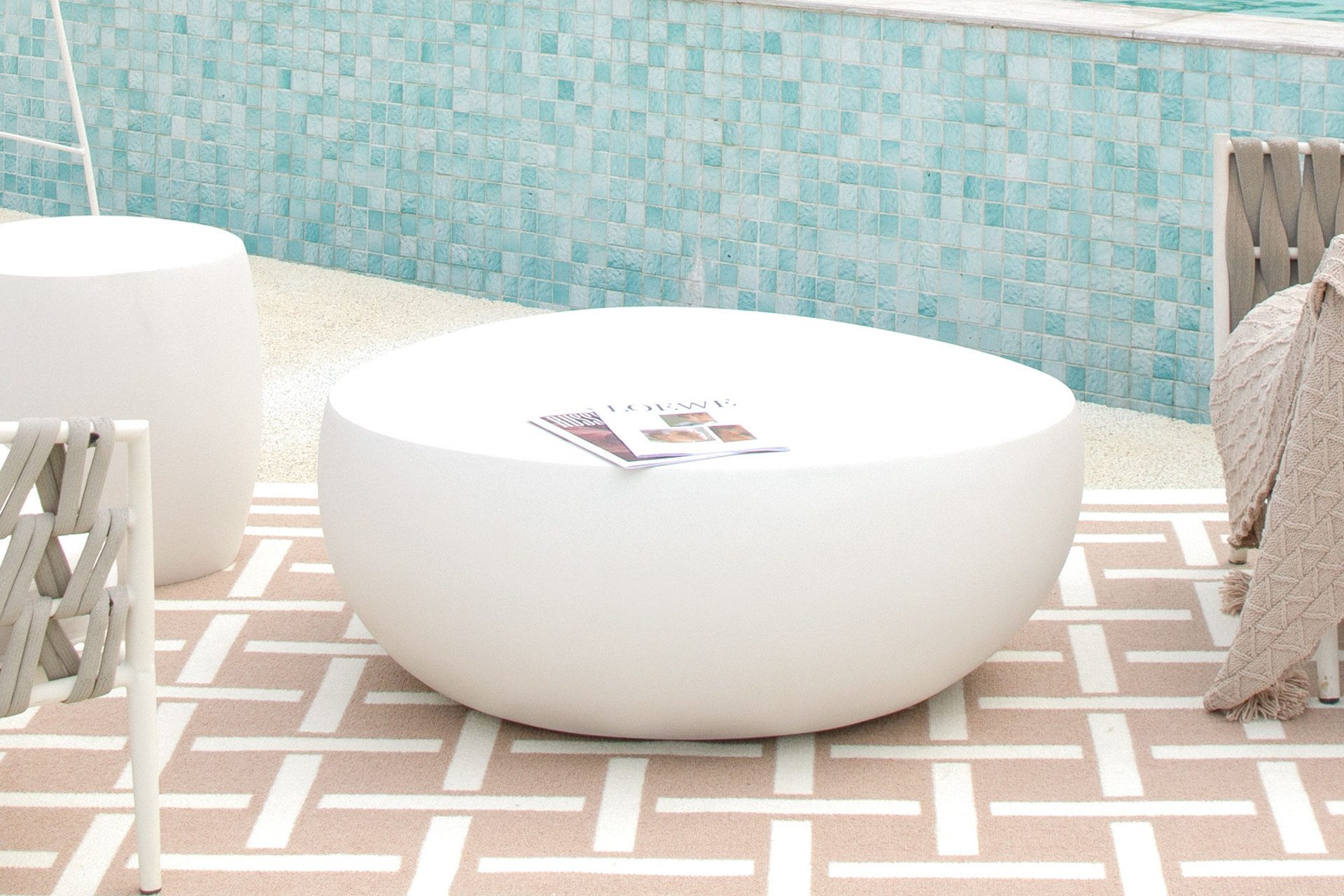 ELEMENTI Couchtisch IKARIA aus Beton, modern, Wohnzimmer Tisch (1-St., Couchtisch aus Beton), Cremeweiß,Beton