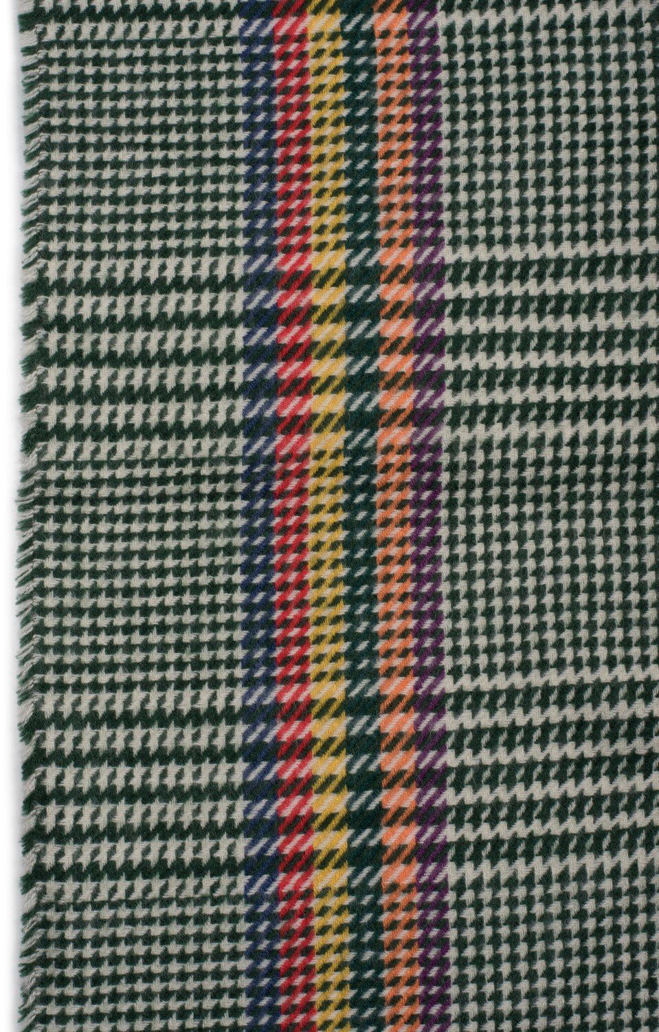 (1-St), Streifen Dunkelgrün-Weiß und Schal mit Modeschal, bunten Hahnentritt Muster styleBREAKER