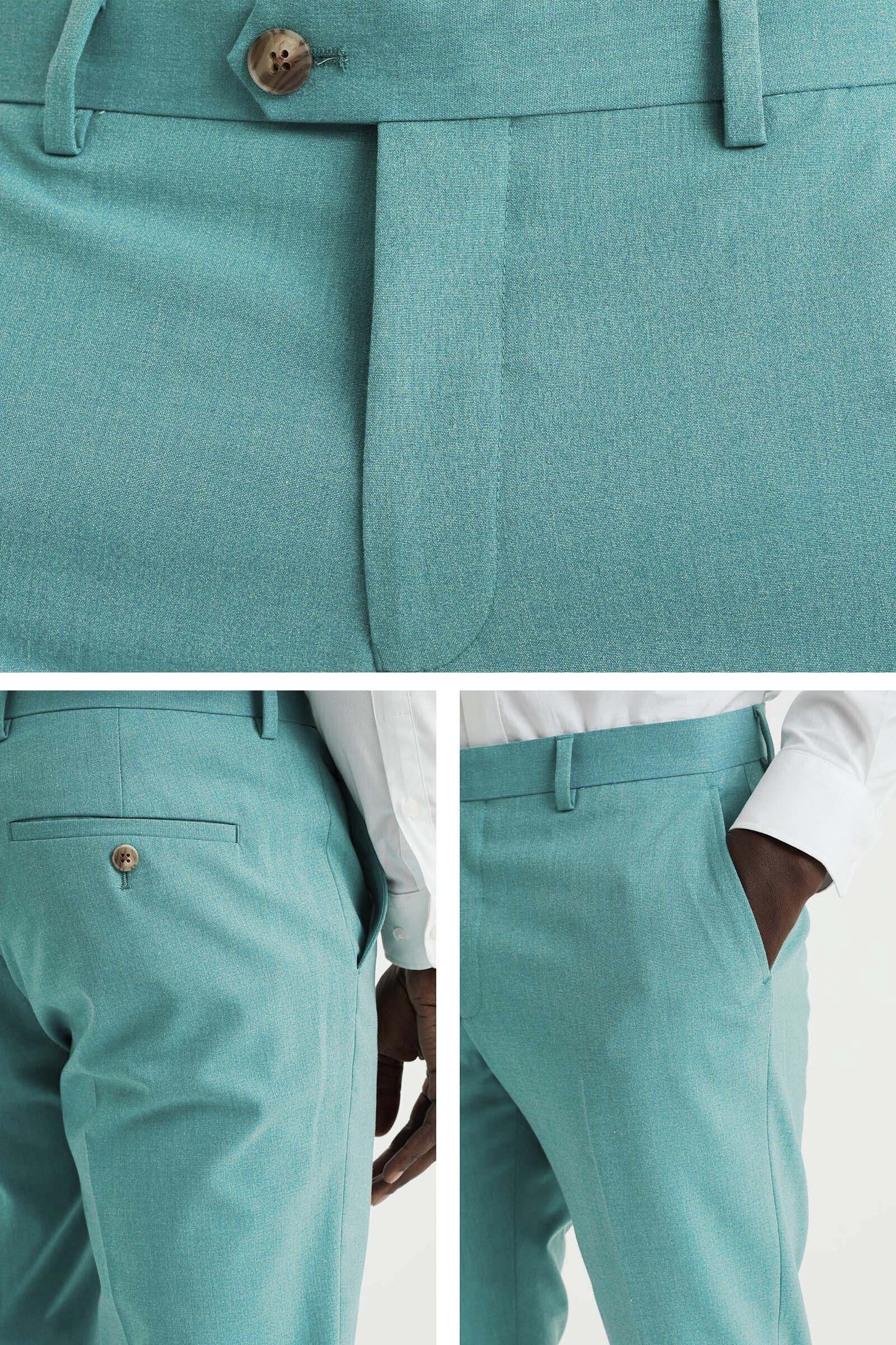 WE Anzughose blau Grün Fashion (1-tlg)