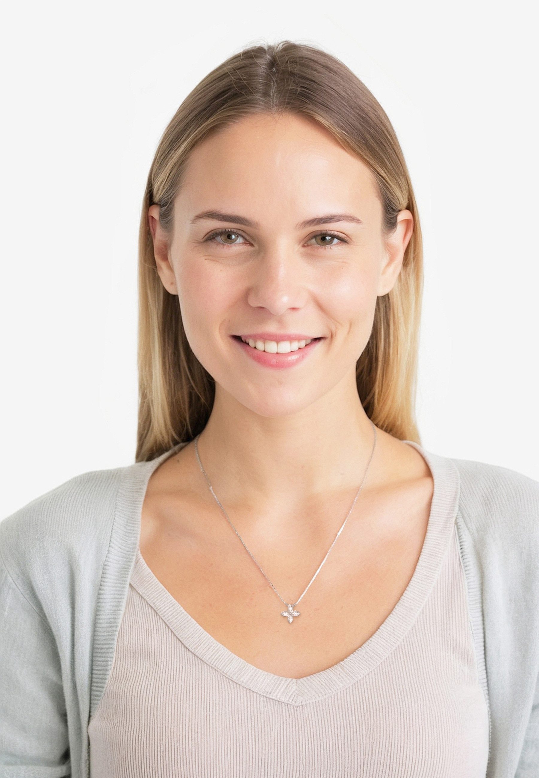 Sofia Milani Kette mit Anhänger Blumen, 925 Silber Damen Schmuck - N0841 günstig online kaufen