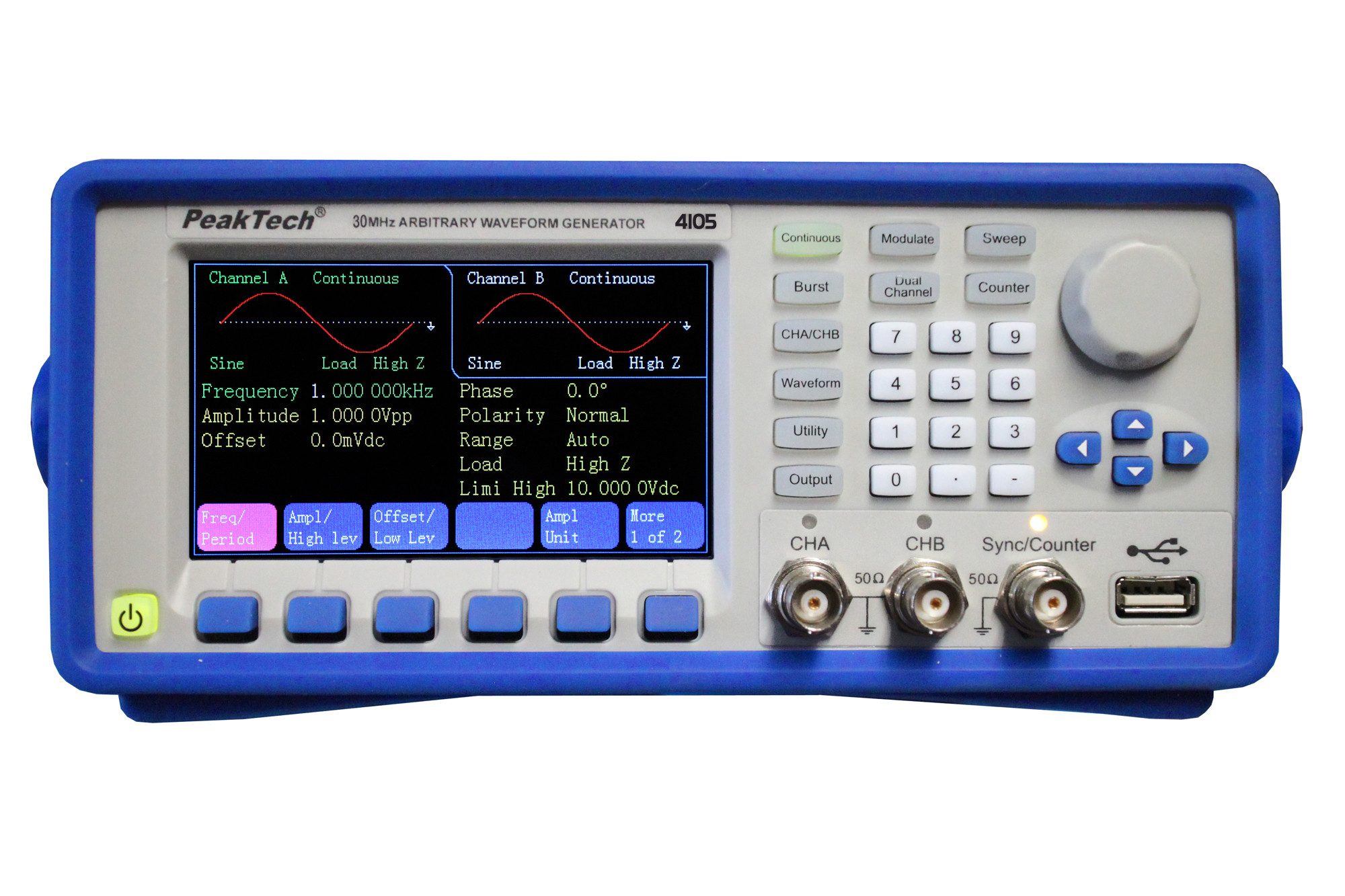 PeakTech Spannungsprüfer 2CH Arbitrary Funktionsgenerator, 1 µHz–30 MHz