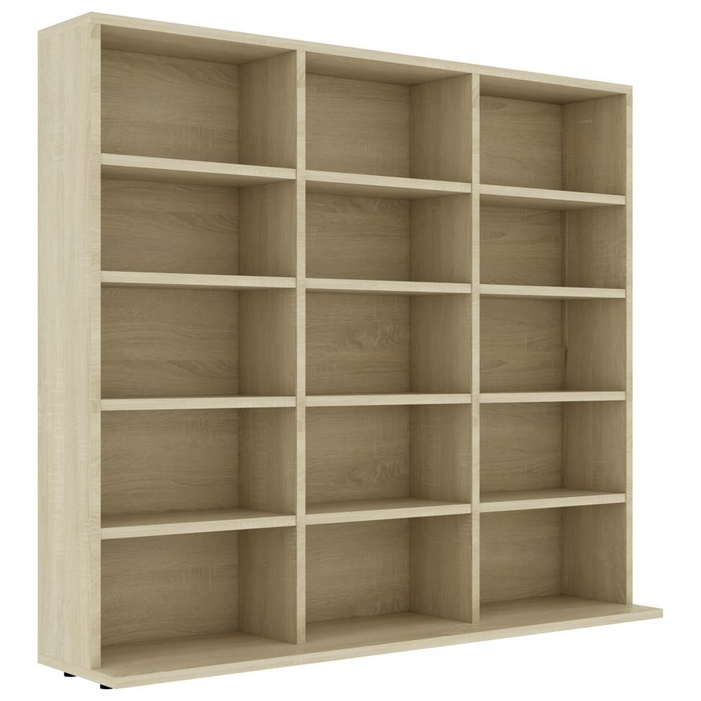 vidaXL Regal 100 x 23 x 895 cm CD-Regal Sonoma Eiche 102x23x89,5 cm Spanplatte Medi