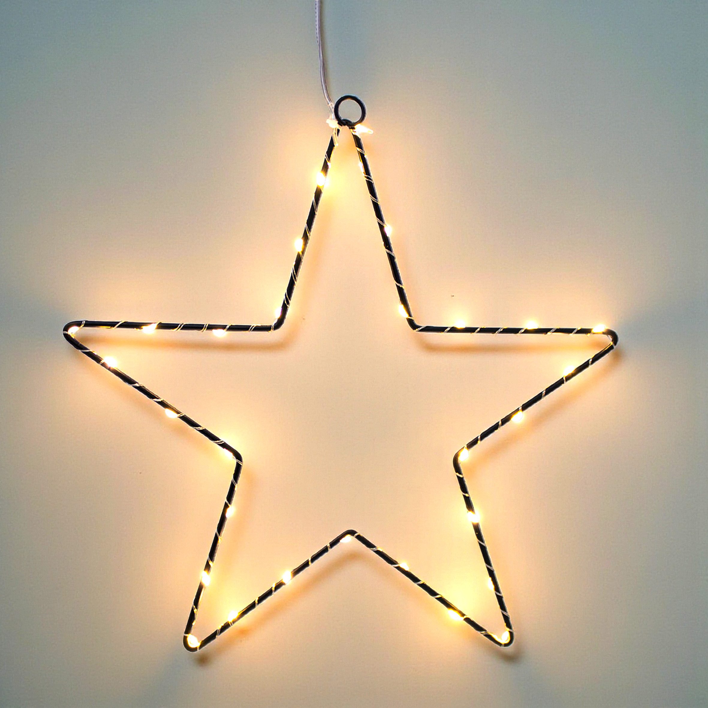 Spetebo LED-Dekofigur Metall Weihnachtsstern Silhouette 30 cm zum Hängen sc günstig online kaufen