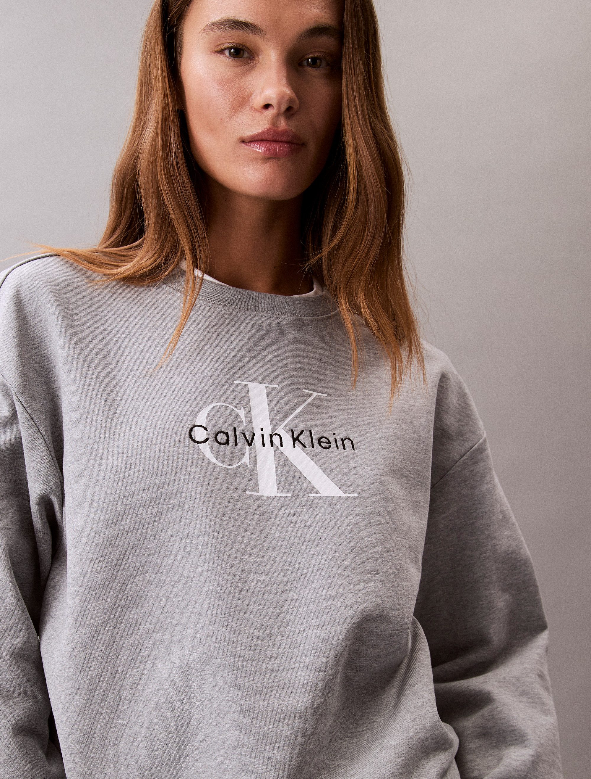 Calvin Klein Jeans Sweatshirt LS MONOLOGO FRENCH TERRY RLXD CR, Logoschriftzug